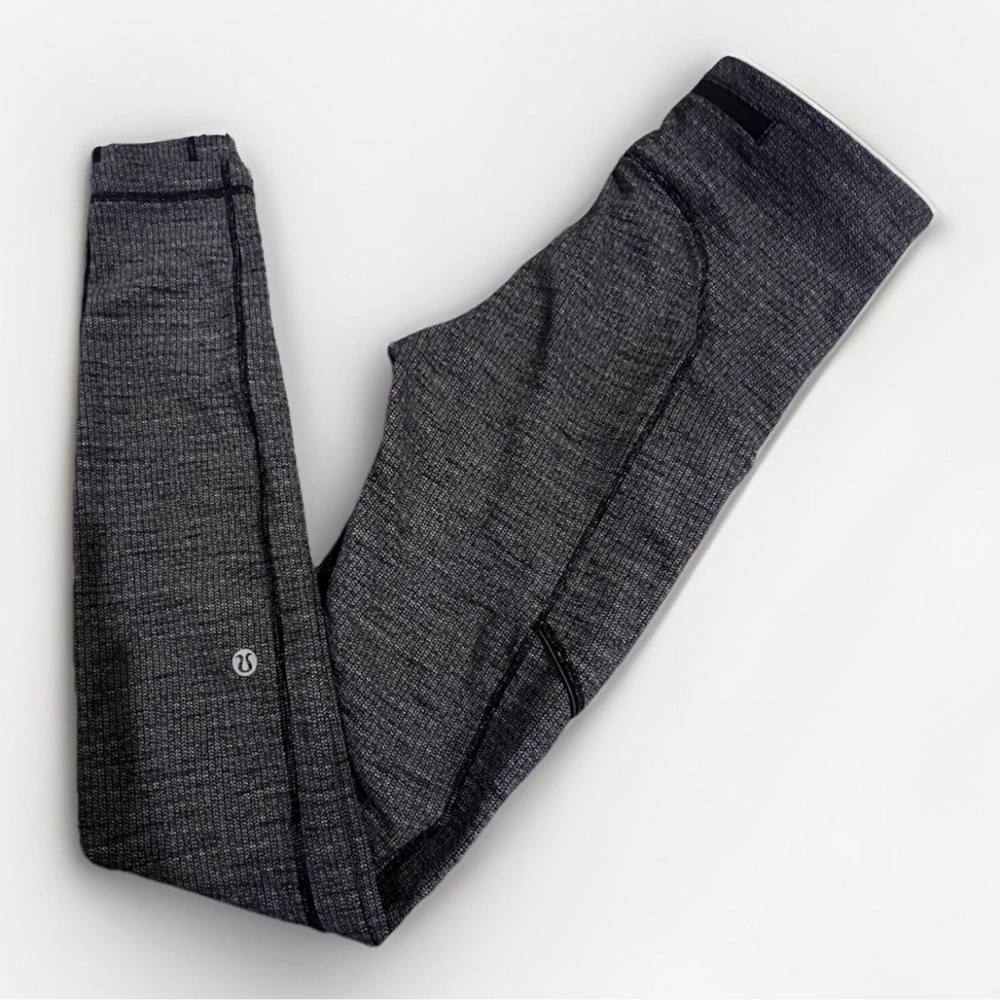 Lululemon Speed Up Tight High-Rise (28”) – Heathered Black/Gray, Size 4.